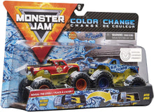 Load image into Gallery viewer, Monster Jam 2020 Color Change 1:64 Scale 2-Pack, Radical Rescue and Blue Thunder