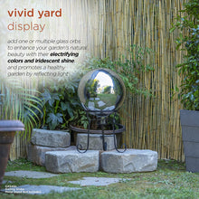 Load image into Gallery viewer, Alpine Corporation GLB292SL Garden, Lawn, Yard, Silver Alpine Glass Gazing Globe, Outdoor Festive Holiday Décor f