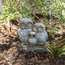 Load image into Gallery viewer, Alpine Corporation Benzara ALP-QWR476SLR 16&quot; Solar Owl Family Welcome Statue Animal Statue