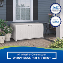 Load image into Gallery viewer, Suncast DBW9200 Mocha Wicker Resin Deck Box, 99-Gallon