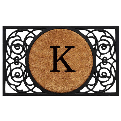 Calloway Mills 180031830K Armada Circle Monogram Doormat, 18