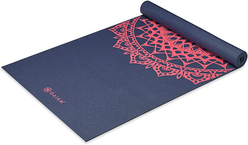 Gaiam Yoga Mat - Classic 4mm Print Thick Non Slip Exercise & Fitness Mat for All Types of Yoga, Pilates & Floor Workouts (68