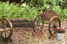 Load image into Gallery viewer, Sunjoy Large Rustic Wood Chair with Wagon Wheel Detail, 23" by 28" by 30", Gray