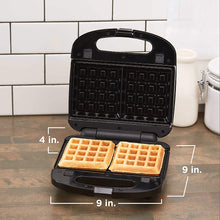 Load image into Gallery viewer, Black+Decker 3-in-1 WM2000SD 3-in-1 Waffle, Grill &amp; Sandwich Maker, Compact Design, Black/Silver