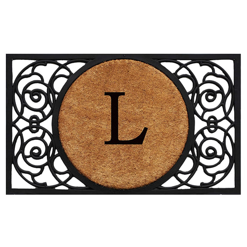 Calloway Mills 180031830L Armada Circle Monogram Doormat, 18