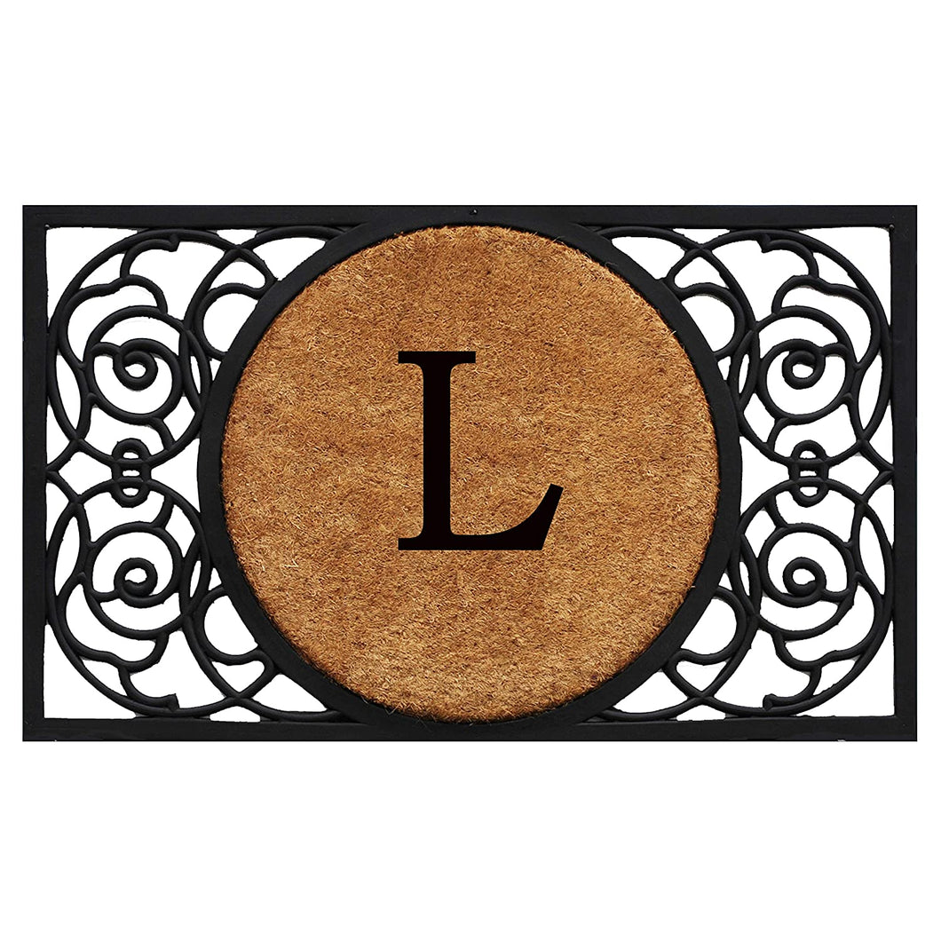 Calloway Mills 180031830L Armada Circle Monogram Doormat, 18