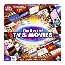 Load image into Gallery viewer, Spin Master Games: Best of TV and Movies Board Game - Test Your Knowledge of 100’s of TV Shows and Movies - 2-6 Players - Includes Over 400 Cards - Hours of Family Friendly Entertainment