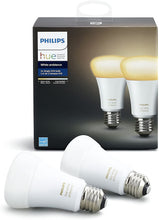 Load image into Gallery viewer, Philips Hue White Ambiance A19 2-Pack 60W Equivalent Dimmable LED Smart Bulbs (Hue Hub Required, Works with Alexa, Apple Homekit &amp; more), Old Version, 2 Bulbs (453092)