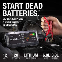 Load image into Gallery viewer, NOCO Boost Plus GB40 1000 Amp 12-Volt UltraSafe Portable Lithium Jump Starter, Car Battery Booster Pack, And Jumper Cables For Up To 6-Liter Gasoline And 3-Liter Diesel Engines
