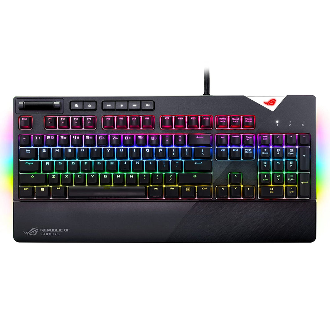 ASUS Strix ROG Mechanical Gaming RGB Keyboard Aura Sync Switches Flare Lighting Media CONTROLS