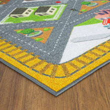 Load image into Gallery viewer, KC CUBS Playtime Collection Country Farm Road Map with Construction Site Educational Learning Area Rug Carpet for Kids and Children Bedroom and Playroom