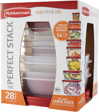 Load image into Gallery viewer, Rubbermaid Easy Find Lids Food Storage Containers, Racer Red, 28-Piece Set
