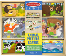 Load image into Gallery viewer, Melissa &amp; Doug Wooden Animal Picture Puzzle Boards with Chunky Wooden Animal Play Pieces (24 pcs)