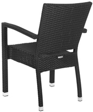 Load image into Gallery viewer, Safavieh Outdoor Living Collection Kelda Wicker Arm Chairs, Black, Set of 2