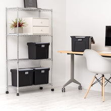 Load image into Gallery viewer, IRIS USA Letter Size Portable File Box with Organizer Lid, Black