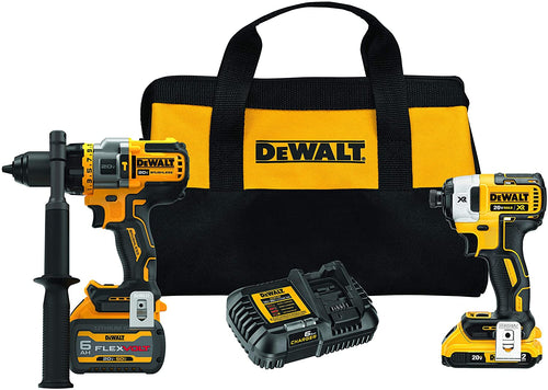 DEWALT FLEXVOLT ADVANTAGE 20V MAX Combo Kit with Hammer Drill & Impact Driver, 6.0-Ah, 2-Tool (DCK2100D1T1)