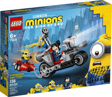 Load image into Gallery viewer, LEGO Minions Unstoppable Bike Chase (75549) Minions Toy Building Kit, with Bob, Stuart and Gru Minion Figures, Makes a Great Birthday Present for Minions Fans, New 2020 (136 Pieces)