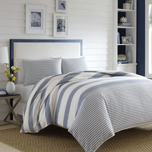 Load image into Gallery viewer, Nautica Home | Fairwater Collection | 100% Cotton Mediterranean Inspired Design Herringbone Weave Comforter Matching Sham, 2-Piece Bedding Set, Twin, Blue