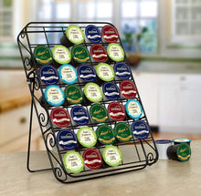 Load image into Gallery viewer, Spectrum Diversified Scroll Single Cup Caddy, Countertop &amp; Drawer Storage for Keurig Pods Wall-Mounted Coffee Bar Accessory &amp; Kitchen Organizer, Black