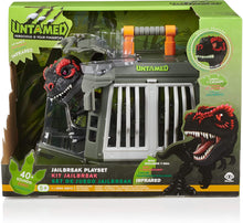 Load image into Gallery viewer, Untamed Jailbreak T-Rex Playset by Fingerlings - Infrared (Black &amp; Red) - Interactive Collectible Dinosaur - by WowWee