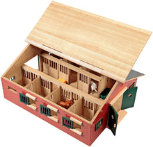 Load image into Gallery viewer, Breyer Stablemates Deluxe Horse Stable Set | 19 Piece Play Set with 2 Horses | 28&quot; x 16&quot; x 8.5&quot; | 1:32 Scale | Model #59209,Multicolor