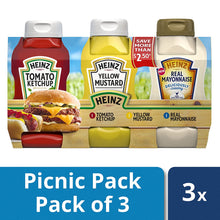 Load image into Gallery viewer, Heinz Tomato Ketchup, Yellow Mustard and Real Mayonnaise Variety Pack (49 oz Pack, Pack of 3)