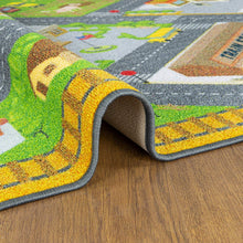 Load image into Gallery viewer, KC CUBS Playtime Collection Country Farm Road Map with Construction Site Educational Learning Area Rug Carpet for Kids and Children Bedroom and Playroom