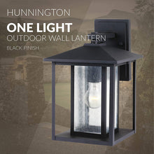 Load image into Gallery viewer, Sea Gull Lighting 88027-12 Hunnington One-Light Outdoor Wall Lantern Outside Fixture, Large, Black Finish