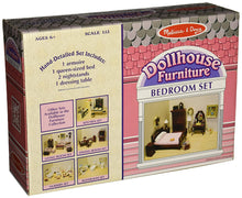 Load image into Gallery viewer, Melissa &amp; Doug Classic Victorian Wooden and Upholstered Dollhouse Bedroom Furniture (5 pcs)