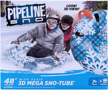 Load image into Gallery viewer, PIPELINE SNO Red Hot Plaid Inflatable 2 Person Snow Tube with 4 Grip Handles, 48” Inch Diameter