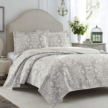 Load image into Gallery viewer, Laura Ashley Home | Luxury Premium Ultra Soft Quilt Coverlet, Comfortable 3 Piece Bedding Set, All Season Stylish Bedspread