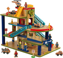 Load image into Gallery viewer, KidKraft Wash N Go Wooden Car Garage Playset, Multi
