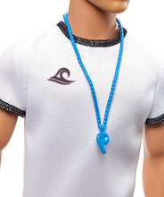 Load image into Gallery viewer, Ken Lifeguard Doll with Life Buoy, Whistle and Blonde Hair Wearing T-Shirt, Red Swim Trunks and Flip-Flops, Gift for 3 to 7 Year Old