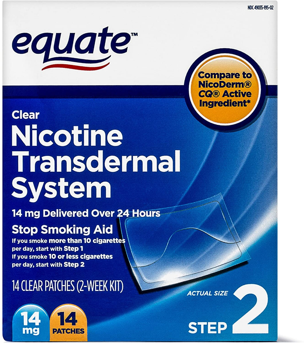 Equate Nicotine Transdermal System Step 2, 14mg Clea (1)