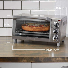 Load image into Gallery viewer, BLACK+DECKER 4-Slice Toaster Oven with Natural Convection, Stainless Steel, TO1760SS