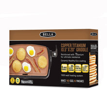 Load image into Gallery viewer, BELLA 14606 Copper Titanium Coated Non-Stick electric-griddles, 10.5 x 20 INCH,