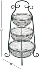 Load image into Gallery viewer, Deco 79 44518 Metal 3 Tier Tray, 19&quot; x 32&quot;, Black