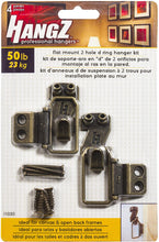 Load image into Gallery viewer, HangZ Flat Mount 2-Hole D-Ring Picture Hanger Kit