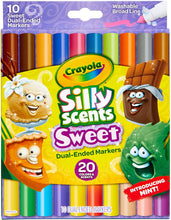 Load image into Gallery viewer, Crayola Silly Scents Dual Ended Markers, Sweet Scented Markers, 10 Count, Gift for Kids, Age 3, 4, 5, 6, Multi
