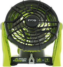 Load image into Gallery viewer, Ryobi P3320 18 Volt Hybrid One+ Battery or AC Powered Adjustable Indoor / Outdoor Shop Fan (Battery and Extension Cord Not Included / Fan Only)