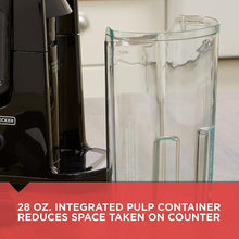 Load image into Gallery viewer, BLACK+DECKER 400-Watt Fruit and Vegetable Juice Extractor, Black, JE2400BD