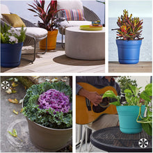 Load image into Gallery viewer, Bloem 010076 Saturn Planter with Saucer, 12&quot;, Chocolate (SP1245)