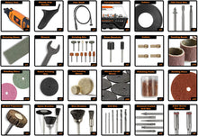 Load image into Gallery viewer, WEN 23190 1.3-Amp Variable Speed Steady-Grip Rotary Tool with 190-Piece Accessory Kit, Flex Shaft, and Carrying Case