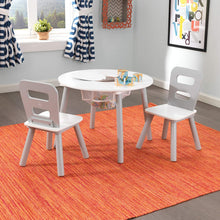 Load image into Gallery viewer, KidKraft 26166 Round Table and Chair Set, White/Gray