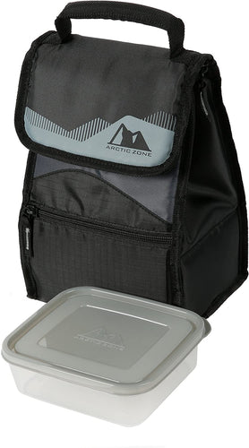 Arctic Zone Insulated Lunch Box (Dark Grey and Black) with Free Food Container