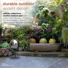 Load image into Gallery viewer, Alpine Corporation GLB292SL Garden, Lawn, Yard, Silver Alpine Glass Gazing Globe, Outdoor Festive Holiday Décor f