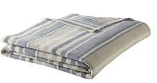 Load image into Gallery viewer, Eddie Bauer 213122 Herringbone Blanket, Twin, Blue Stripe