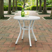 Load image into Gallery viewer, Crosley Furniture Palm Harbor Outdoor Wicker Round Side Table - White