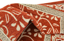 Load image into Gallery viewer, Unique Loom Outdoor Botanical Collection Carved Border Transitional Indoor and Outdoor Flatweave Rust Red   Area Rug (6' 0 x 9' 0)