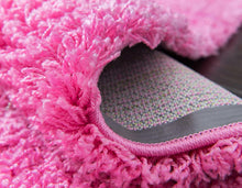 Load image into Gallery viewer, Unique Loom Solo Solid Shag Collection Modern Plush Taffy Pink Runner Rug (3' x 10')